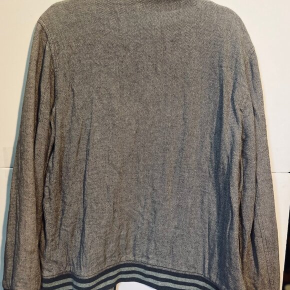 GAP Varsity Bomber Jacket Men’s Size L Gray Herringbone Wool Blend Made in Vietn - Picture 11 of 13